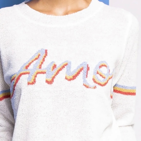Pink Martini Amor Love White Cozy Sweater Jumper New NWT Medium Sold Out! - Picture 2 of 8